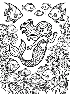 Mermaid Coloring Pages - Free Printable