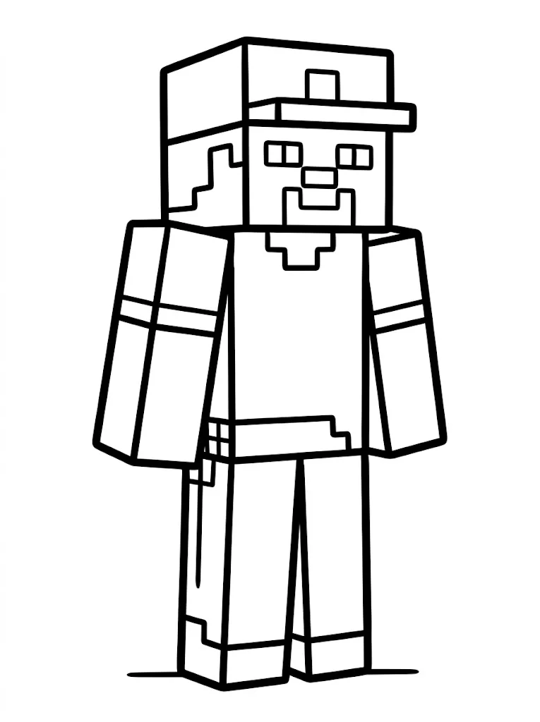 Easy Minecraft Coloring Page - Free Printable