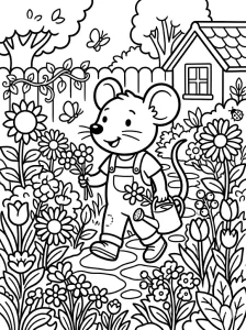 Outlined Minnie Mouse Coloring Page - Free Printable