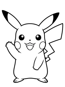 Basic Pikachu Coloring Page - Free Printable