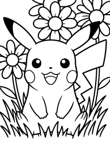 Outlined Pikachu Coloring Pages - Free Printable