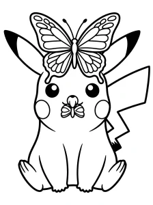Funny Pikachu Coloring Page - Free Printable