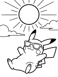 Classic Pikachu Coloring Page - Free Printable