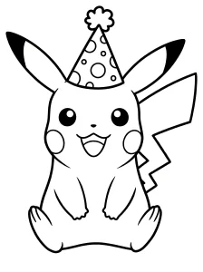 Basic Pikachu Coloring Page - Free Printable