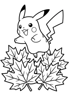 Cute Pikachu Coloring Page - Free Printable