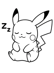 Detailed Pikachu Coloring Page - Free Printable