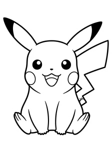 Simple Pikachu Coloring Page - Free Printable