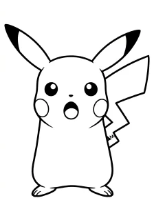 Cute Pikachu Coloring Page - Free Printable