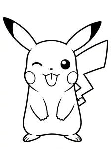 Simple Pikachu Coloring Page - Free Printable