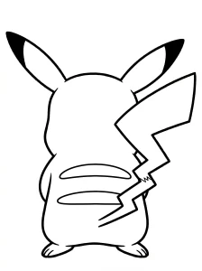 Easy Pikachu Coloring Page - Free Printable