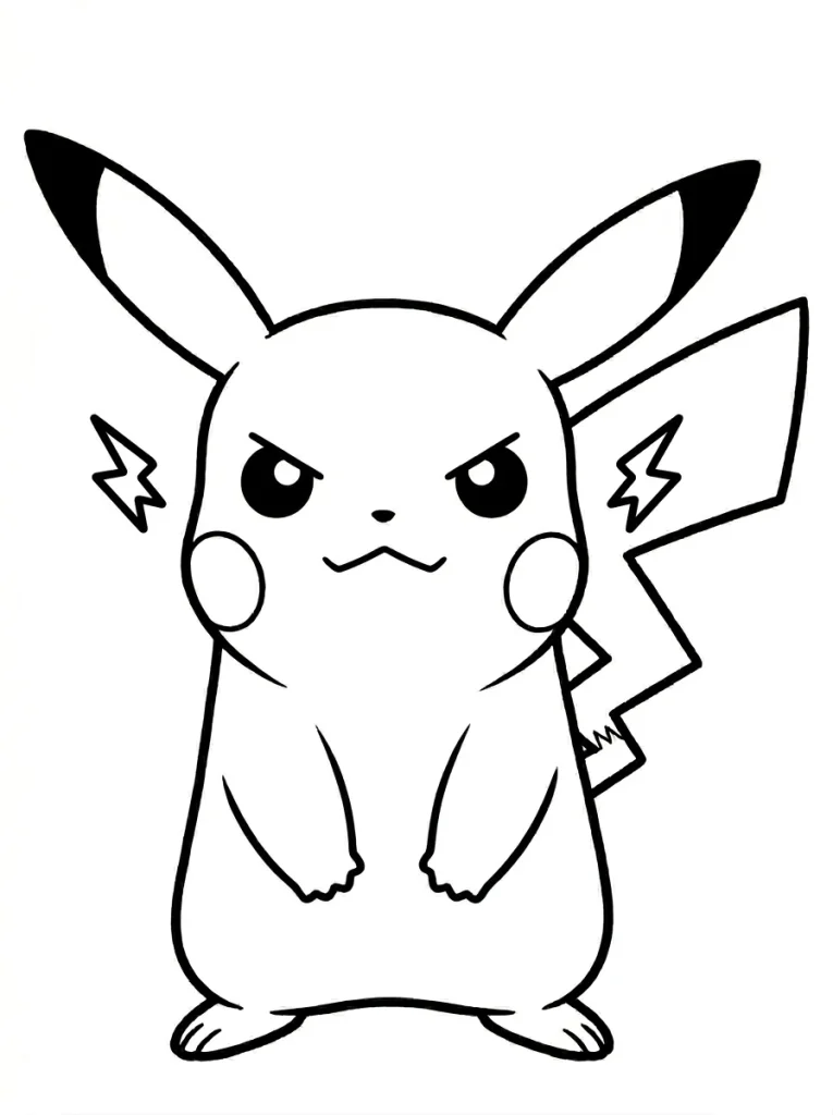 Printable Pikachu Coloring Page - Free Printable