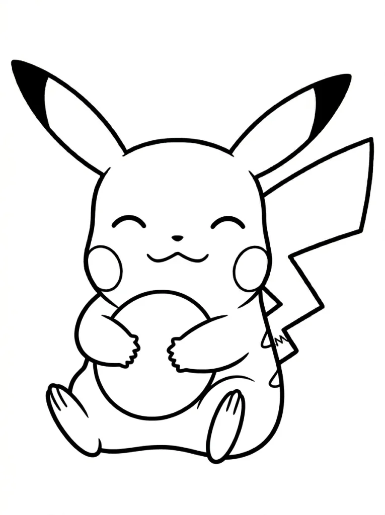 Cartoon Pikachu Coloring Pages - Free Printable
