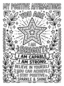 Funny Positive Affirmation Coloring Page - Free Printable