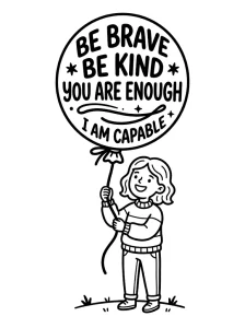 Classic Positive Affirmation Coloring Page - Free Printable