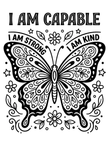 Cute Positive Affirmation Coloring Page - Free Printable
