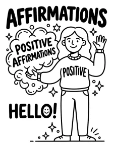 Cute Positive Affirmation Coloring Page - Free Printable