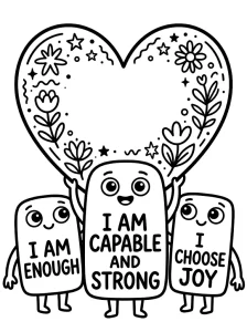 Simple Positive Affirmation Coloring Page - Free Printable