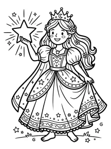 Classic Princess Coloring Page - Free Printable