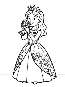 Simple Princess Coloring Page - Free Printable