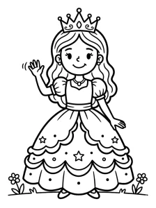 Easy Princess Coloring Page - Free Printable