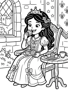 Cartoon Princess Coloring Page - Free Printable