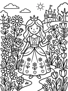 Creative Princess Coloring Page - Free Printable