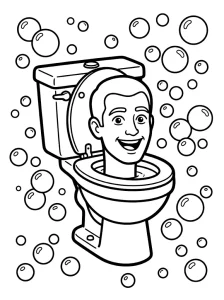Funny Skibidi Toilet Coloring Page - Free Printable