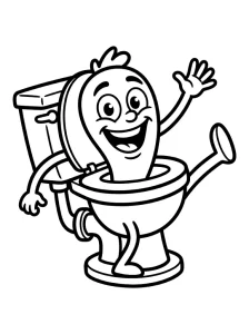 Classic Skibidi Toilet Coloring Page - Free Printable