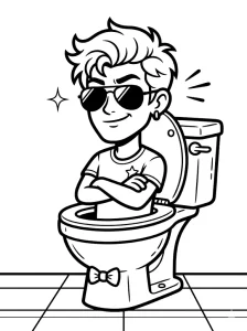 Basic Skibidi Toilet Coloring Page - Free Printable
