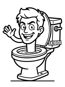 Cute Skibidi Toilet Coloring Page - Free Printable