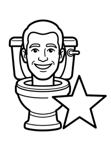 Simple Skibidi Toilet Coloring Page - Free Printable