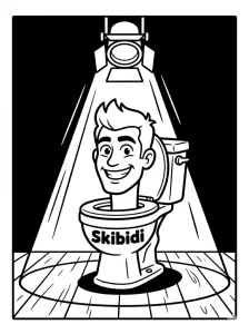 Easy Skibidi Toilet Coloring Page - Free Printable