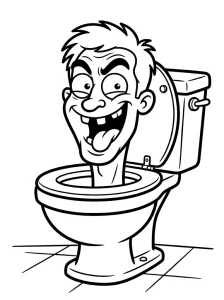 Cute Skibidi Toilet Coloring Page - Free Printable