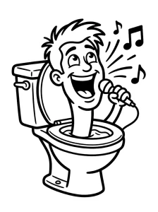 Kids Skibidi Toilet Coloring Page - Free Printable