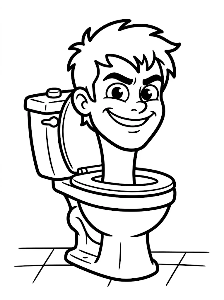 Printable Skibidi Toilet Coloring Page - Free Printable