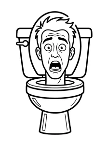Outlined Skibidi Toilet Coloring Page - Free Printable