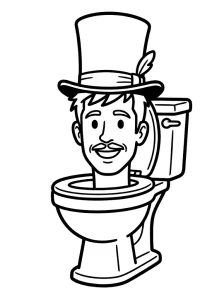 Cool Skibidi Toilet Coloring Page - Free Printable