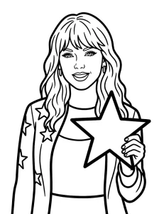 Funny Taylor Swift Coloring Page - Free Printable