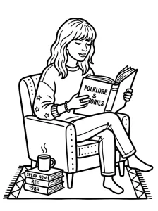 Bold Taylor Swift Coloring Page - Free Printable