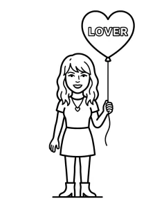 Classic Taylor Swift Coloring Page - Free Printable