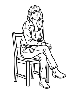 Basic Taylor Swift Coloring Page - Free Printable