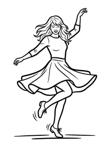 Simple Taylor Swift Coloring Page - Free Printable