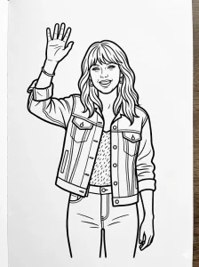Simple Taylor Swift Coloring Page - Free Printable