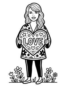 Easy Taylor Swift Coloring Page - Free Printable