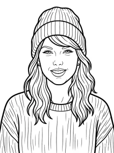 Kids Taylor Swift Coloring Page - Free Printable