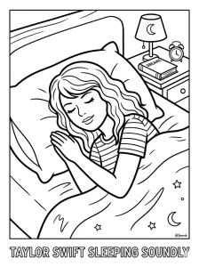 Cartoon Taylor Swift Coloring Page - Free Printable
