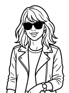 Creative Taylor Swift Coloring Page - Free Printable