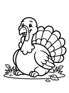 Cute Turkey Coloring Page - Free Printable