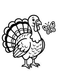 Cute Turkey Coloring Page - Free Printable