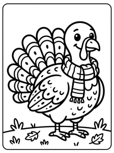Easy Turkey Coloring Page - Free Printable